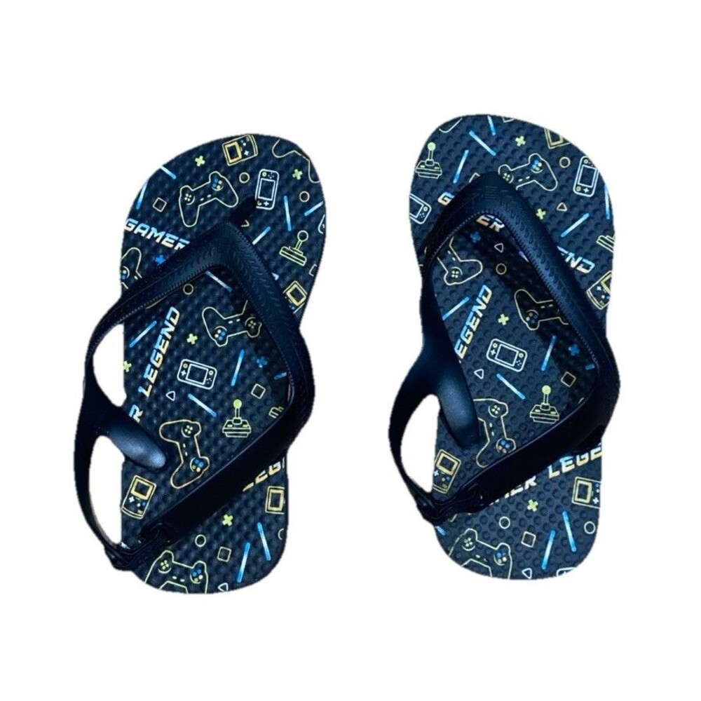 Wonder Nation Toddler Boys Gamer Legend Flip Flop Sandals Size 9/10